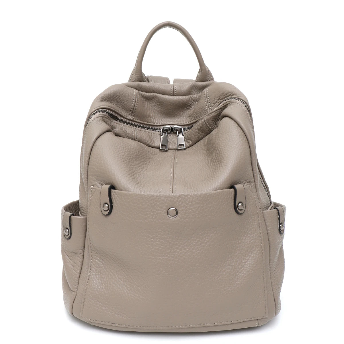Mochila de couro bovino genuíno macio para uso diário, feminina, masculina, espaçosa, com vários bolsos, fashion, casual, versátil, para viagens, negócios, faculdade