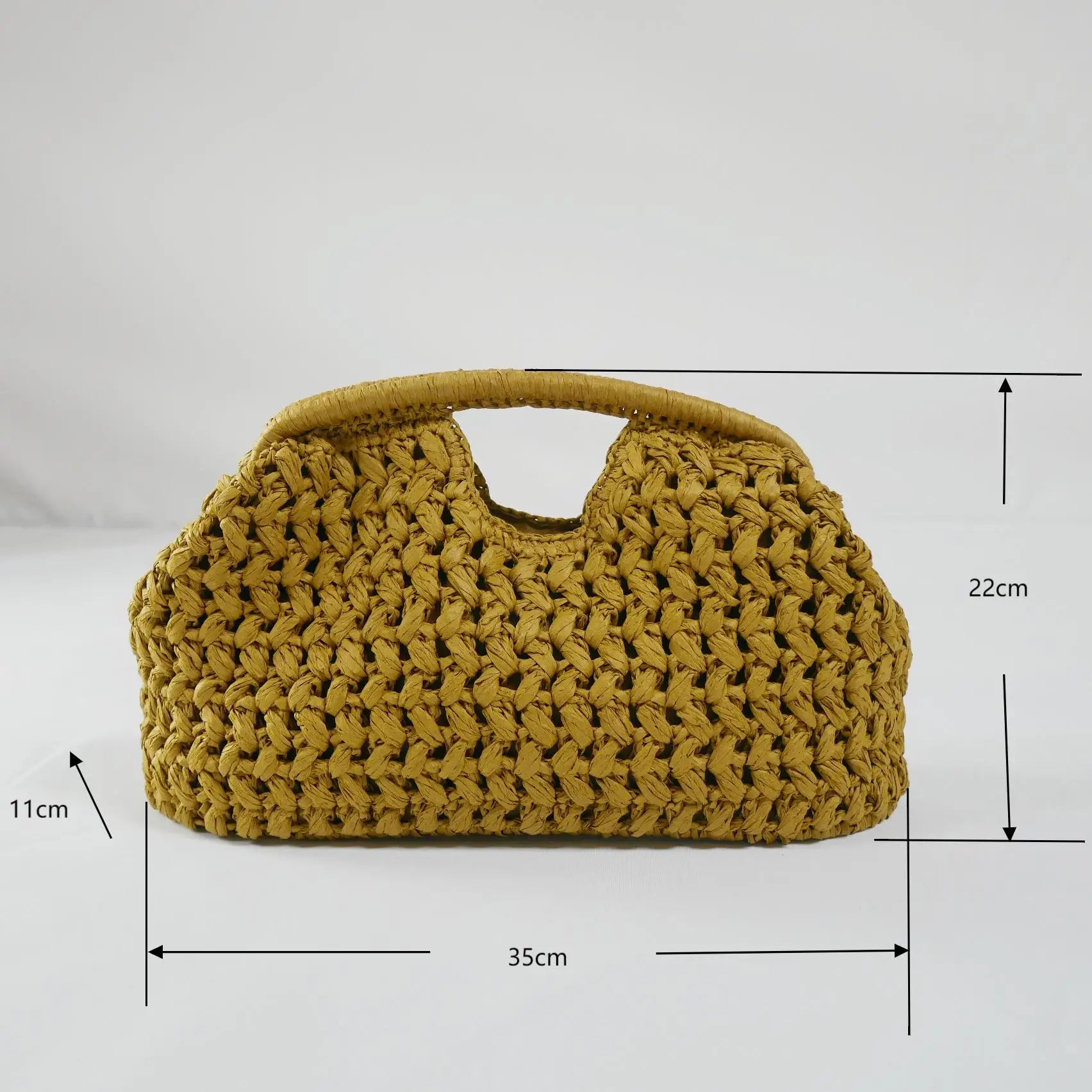 Bolsa de mão feminina de palha, casual vintage feita à mão ideal para o verão de 2025