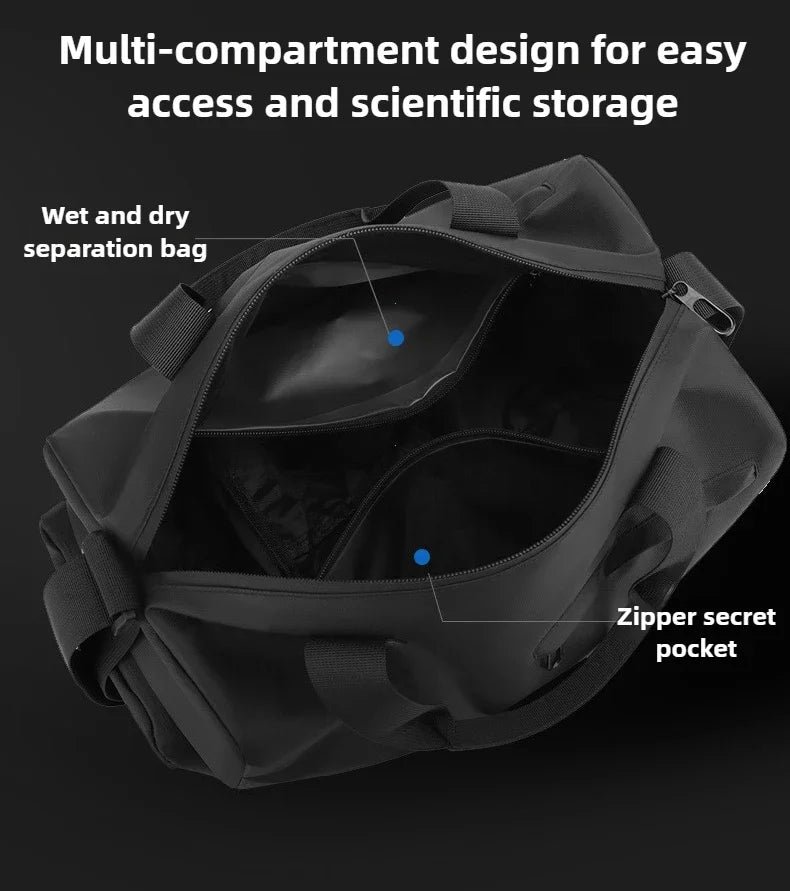 Bolsa Fitness Impermeável de Nylon – Compartimento Seco e Molhado