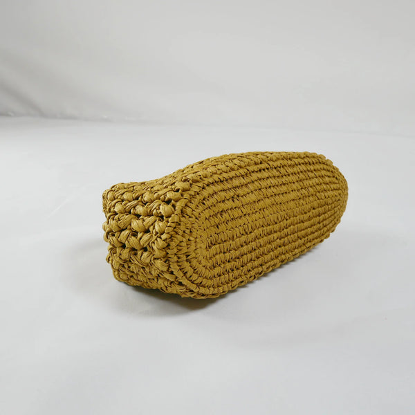Bolsa de mão feminina de palha, casual vintage feita à mão ideal para o verão de 2025