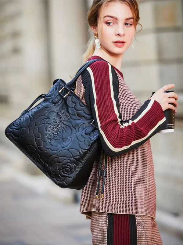 Bolsa Flora - Feita Em Couro Legítimo