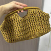 Bolsa de mão feminina de palha, casual vintage feita à mão ideal para o verão de 2025