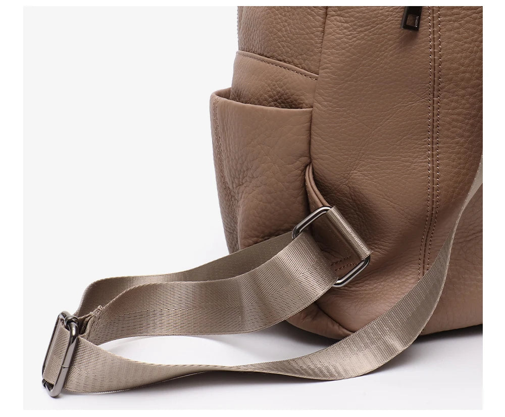 Mochila Laura - Couro Genuino- Perfeita para os estudos
