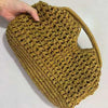 Bolsa de mão feminina de palha, casual vintage feita à mão ideal para o verão de 2025