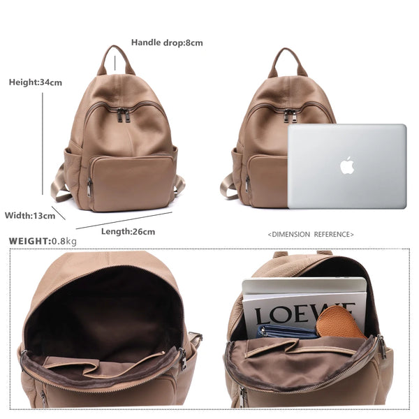 Mochila Laura - Couro Genuino- Perfeita para os estudos