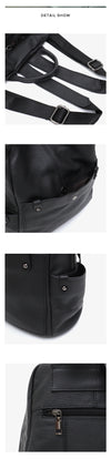 Mochila de couro bovino genuíno macio para uso diário, feminina, masculina, espaçosa, com vários bolsos, fashion, casual, versátil, para viagens, negócios, faculdade