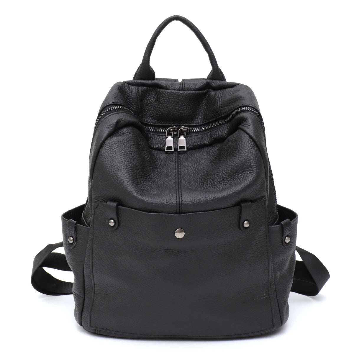 Mochila de couro bovino genuíno macio para uso diário, feminina, masculina, espaçosa, com vários bolsos, fashion, casual, versátil, para viagens, negócios, faculdade