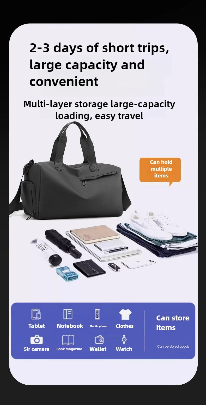 Bolsa Fitness Impermeável de Nylon – Compartimento Seco e Molhado