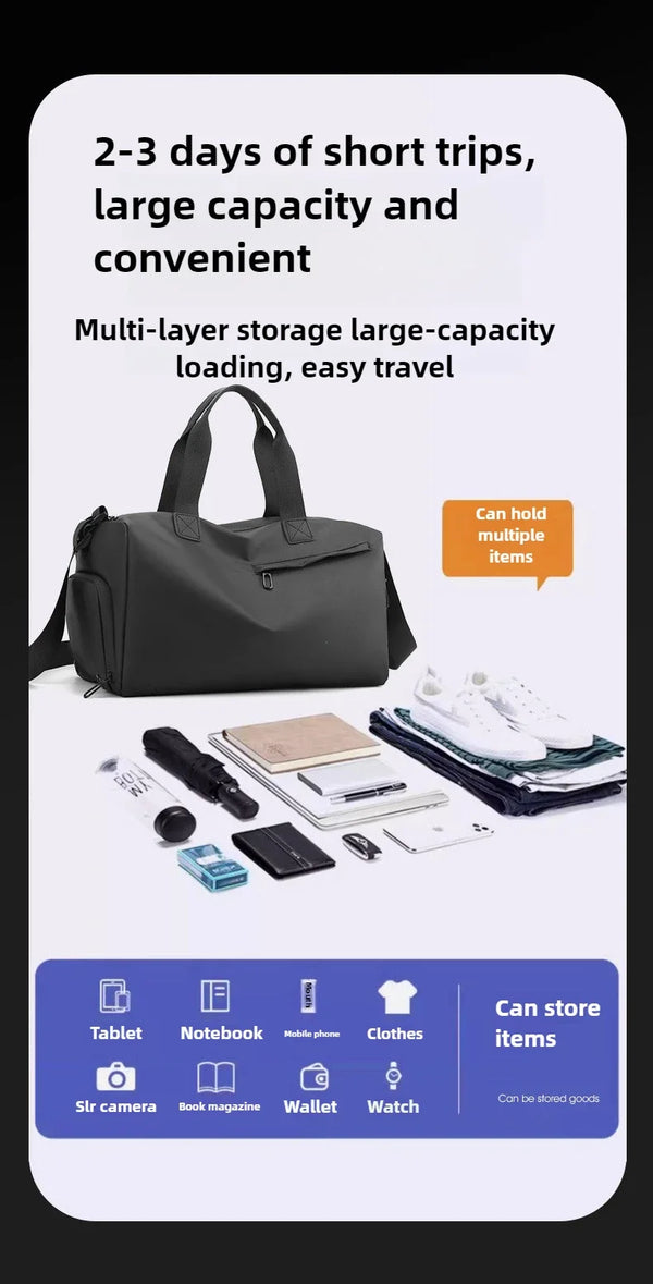 Bolsa Fitness Impermeável de Nylon – Compartimento Seco e Molhado