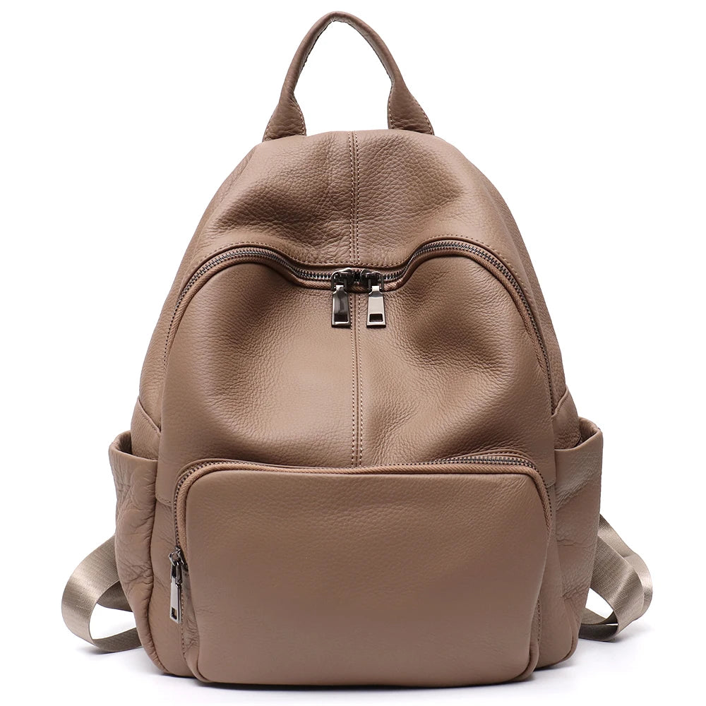 Mochila Laura - Couro Genuino- Perfeita para os estudos