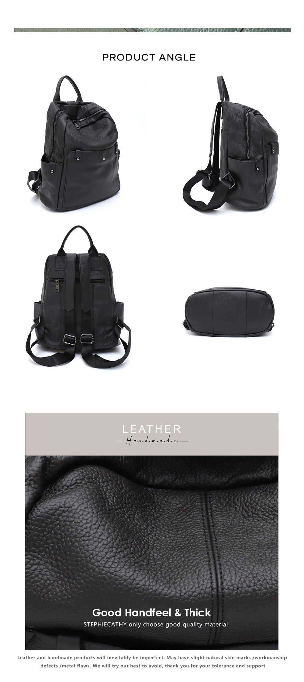 Mochila de couro bovino genuíno macio para uso diário, feminina, masculina, espaçosa, com vários bolsos, fashion, casual, versátil, para viagens, negócios, faculdade