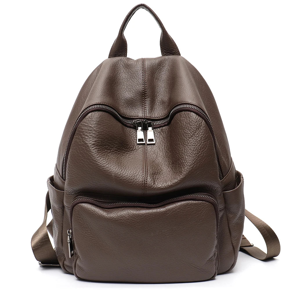 Mochila Laura - Couro Genuino- Perfeita para os estudos