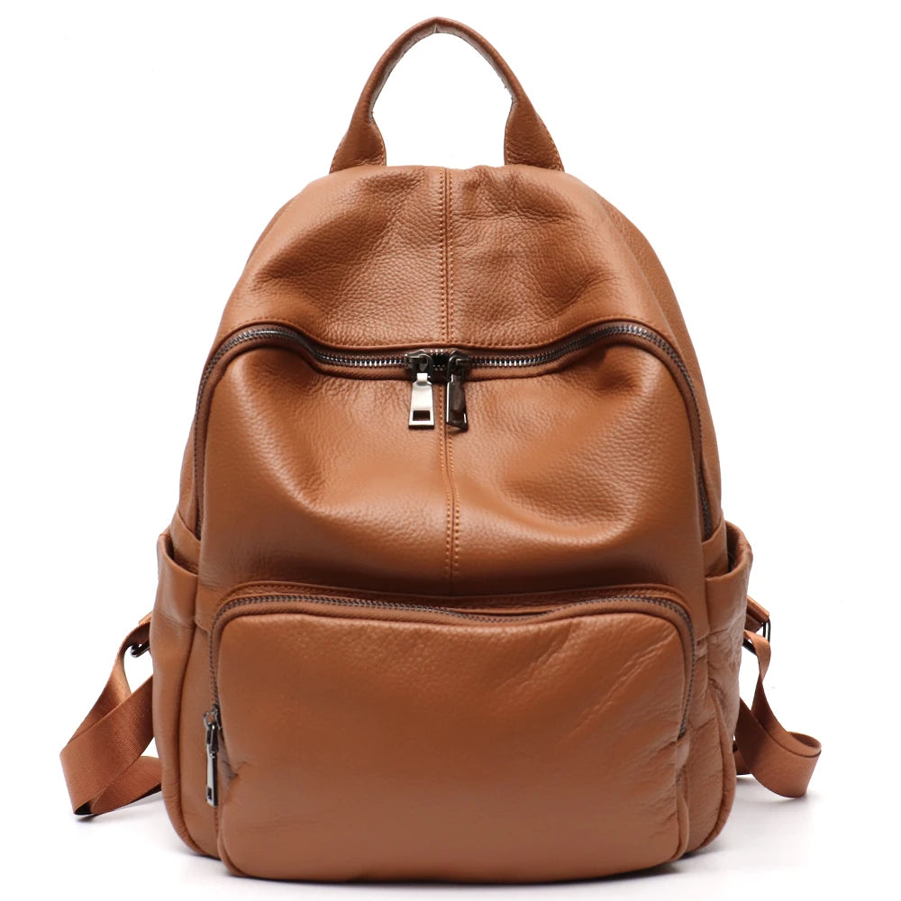 Mochila Laura - Couro Genuino- Perfeita para os estudos