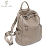 Mochila de couro bovino genuíno macio para uso diário, feminina, masculina, espaçosa, com vários bolsos, fashion, casual, versátil, para viagens, negócios, faculdade