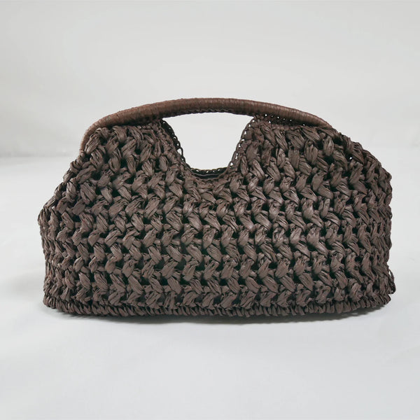 Bolsa de mão feminina de palha, casual vintage feita à mão ideal para o verão de 2025